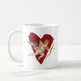 Romantischer Weinroter Herzengel Bogen und Pfeil L Kaffeetasse