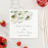 Romantischer Weißer Ranunculus Serviette (Beispiel)