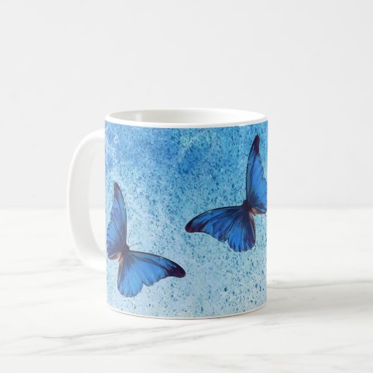 Romantischer weißer Schmetterling Kaffeetasse (Vorderseite Links)