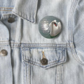Romantischer weisser Schwan Button (Beispiel)