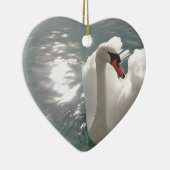 Romantischer weisser Schwan Keramik Ornament (Rechts)
