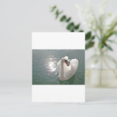 Romantischer weisser Schwan Postkarte (Stehend Vorderseite)