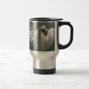 Romantischer weisser Schwan Reisebecher