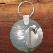 Romantischer weisser Schwan Schlüsselanhänger (Vorderseite)