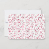 Romantischer Weißrosa Glitzer Bloral Wedding RSVP (Rückseite)