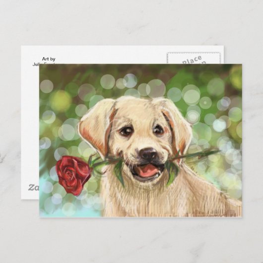 Romantischer Welpe Postkarte (Vorne/Hinten)