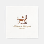 Romantischer Western Dark Brown Wedding Serviette (Vorderseite)