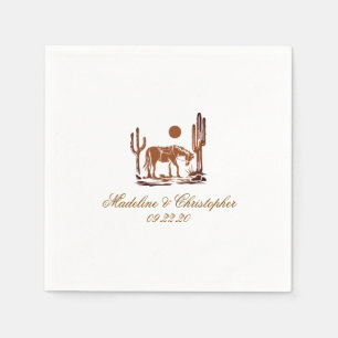 Romantischer Western Dark Brown Wedding Serviette
