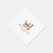 Romantischer Western Dark Brown Wedding Serviette (Ecke)