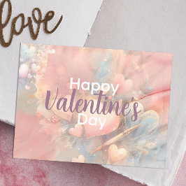 Romantischer Whimsical Pastel hört Valentinstag Postkarte