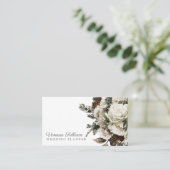 Romantischer Winter-Blumenstrauß Visitenkarte (Stehend Vorderseite)