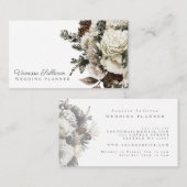 Romantischer Winter-Blumenstrauß Visitenkarte (Vorne/Hinten)