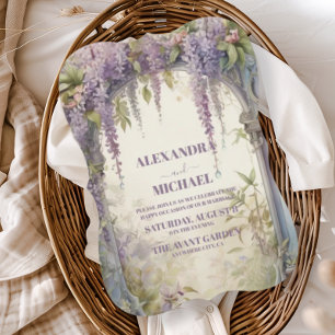 Romantischer Wisterienbogen-Hochzeit Einladung