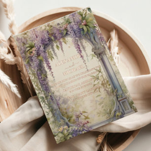 Romantischer Wisterienbogen-Hochzeit Folieneinladung