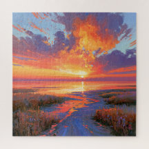 Romantischer Wohndeko-Sonnenuntergang-Leinwanddruc