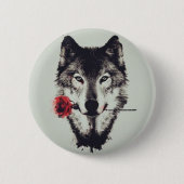 Romantischer Wolf Button (Vorderseite)