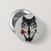 Romantischer Wolf Button (Vorne & Hinten)