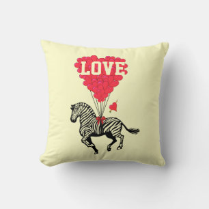 Romantischer Zebra und Liebe Kissen