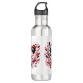 Romantischer Zitat "Be Mine" Dunkelrotes Herz Bohe Edelstahlflasche (Vorderseite)