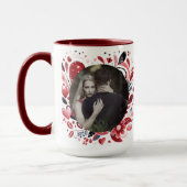 Romantischer Zitat "Be Mine" Dunkelrotes Herz Bohe Tasse (Links)