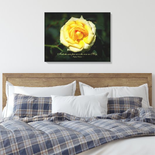 Romantischer Zitat Gelbe Englische Rose Leinwanddruck (Insitu (Schlafzimmer))