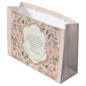 Romantischer Zitat von Pink Boho Große Geschenktüte (Rückseite Schrägansicht)