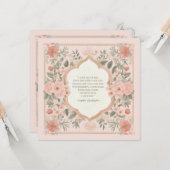 Romantischer Zitat von Pink Boho Karte (Vorderseite/Rückseite Beispiel)