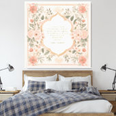 Romantischer Zitat von Pink Boho Leinwanddruck (Insitu (Schlafzimmer))