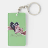 Romantischer Zwei-Herzen-Schlüsselanhänger Schlüsselanhänger (Rückseite)