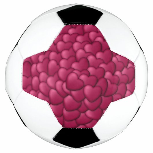 Romantisches 3D-Rot-Herzen-Muster-32322 Fußball (Vorderseite)