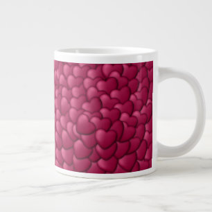 Romantisches 3D-Rot-Herzen-Muster-32322 Jumbo-Tasse