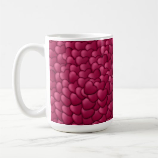 Romantisches 3D-Rot-Herzen-Muster-32322 Kaffeetasse (Links)