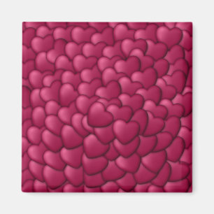 Romantisches 3D-Rot-Herzen-Muster-32322 Magnet