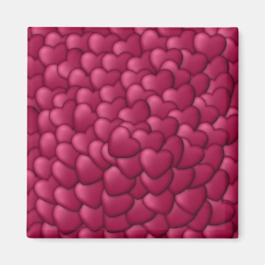 Romantisches 3D-Rot-Herzen-Muster-32322 Magnet (Vorne)