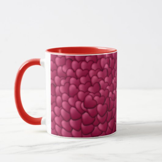 Romantisches 3D-Rot-Herzen-Muster-32322 Tasse (Links)