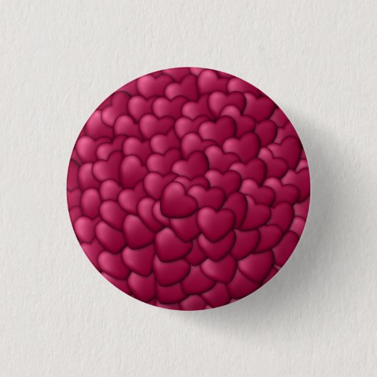 Romantisches 3D-Rotherzen-Muster-32322 Button (Vorderseite)
