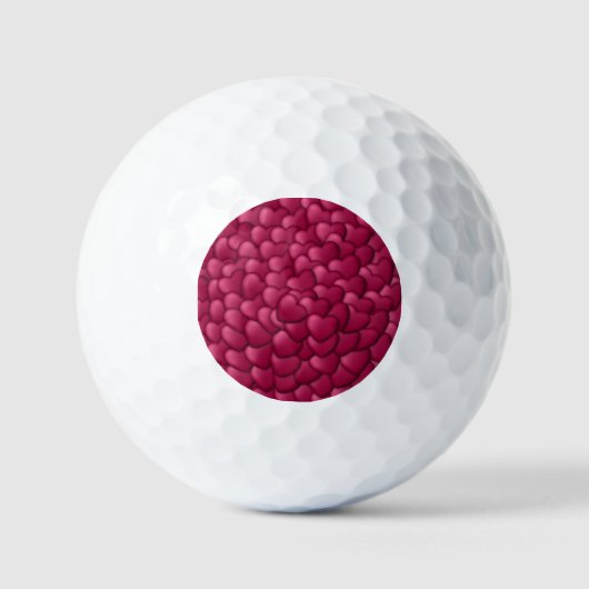 Romantisches 3D-Rotherzmuster-32322 Golfball (Vorderseite)