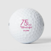 Romantisches 75. Geschenk für die Ehefrau - rosa S Golfball (Vorderseite)