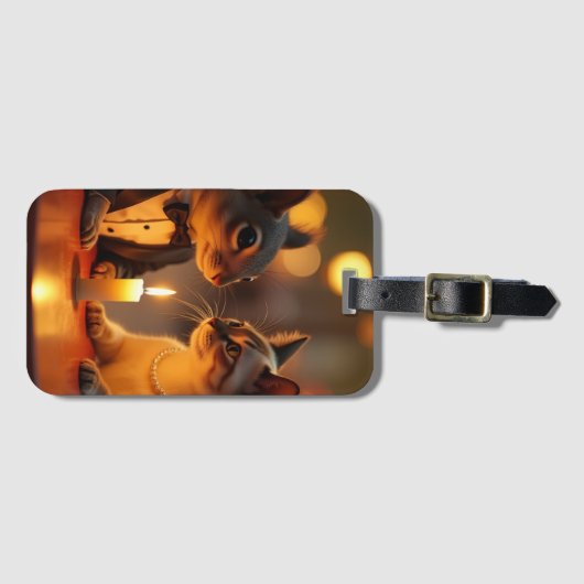 Romantisches Abendessen Gepäckanhänger (Vorderseite (Horizontal))