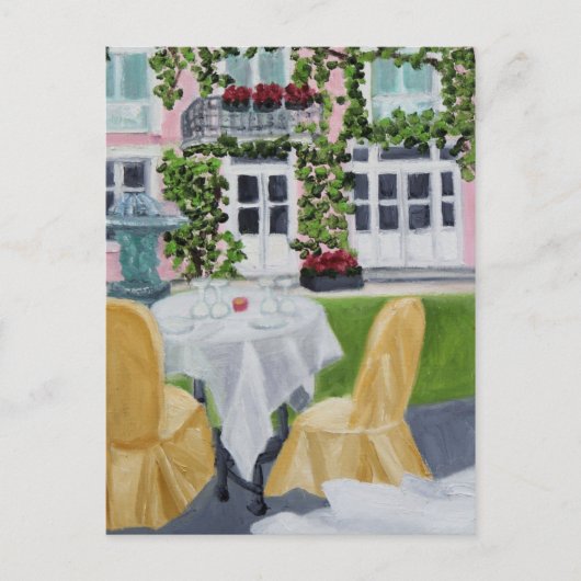 Romantisches Abendessen in Frankreich Postkarte (Vorderseite)