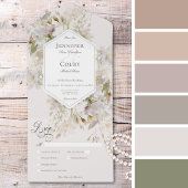 Romantisches Abendessen in Weiß und Rosa All In One Einladung