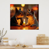 Romantisches Abendessen Poster (Küche)