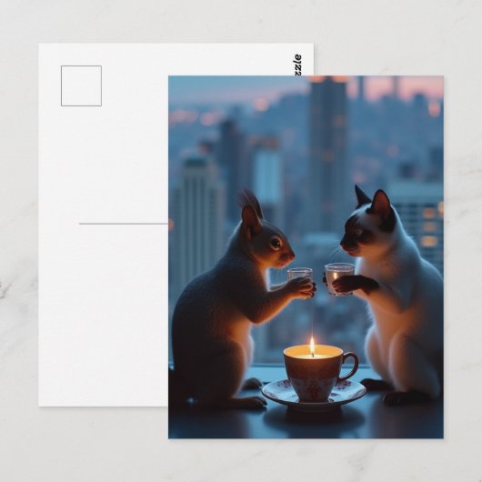 Romantisches Abendessen Postkarte (Vorne/Hinten)