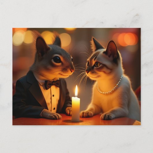 Romantisches Abendessen Postkarte (Vorderseite)