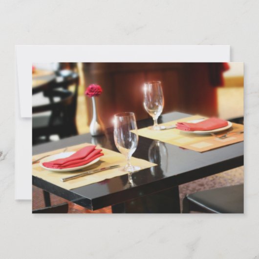 Romantisches Abendessen zu zweit Einladung (Vorderseite)