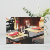 Romantisches Abendessen zu zweit Einladung (Stehend Vorderseite)