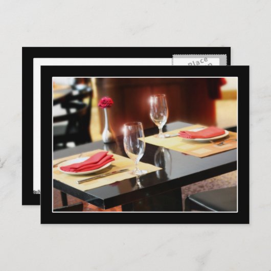 Romantisches Abendessen zu zweit Postkarte (Vorne/Hinten)