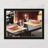 Romantisches Abendessen zu zweit Postkarte (Vorderseite)