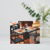 Romantisches Abendessen zu zweit Postkarte (Stehend Vorderseite)