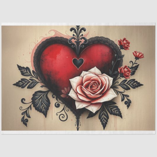 Romantisches Abstrakt-gotisches Themenpapier Seidenpapier (Vorderseite)